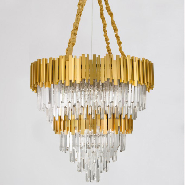 LAMPA wisząca CAMPANA LE42284 Luces Exclusivas metalowa OPRAWA glamour crystal zwis złoty