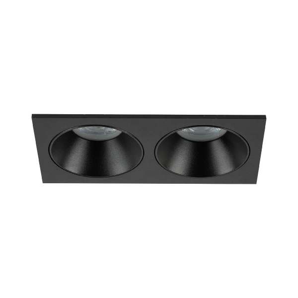 Podwójny downlight sufitowy Prisma 10579 prostokąt czarny