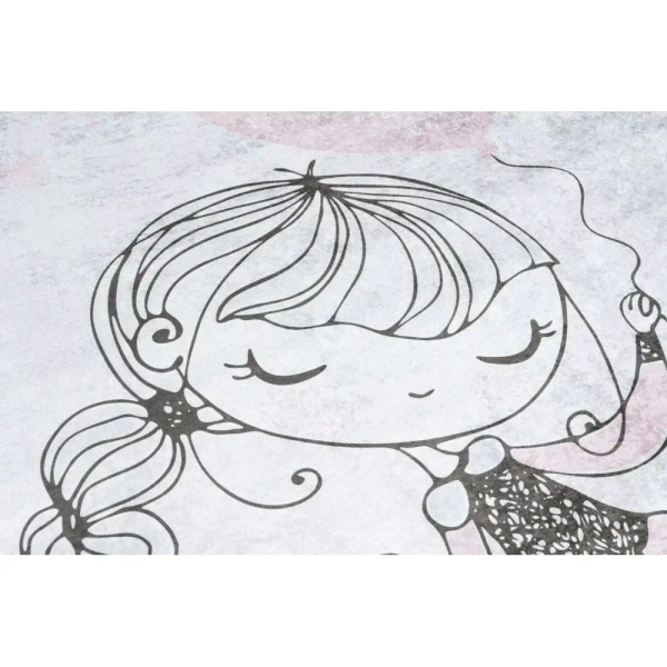 Tkaninowy dywan dziecięcy Dziewczynka z balonikiem 322777 różowy