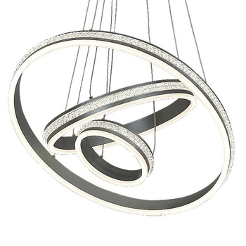 Wisząca lampa Avalon rings z kryształkami LED 75W 4000K aluminium