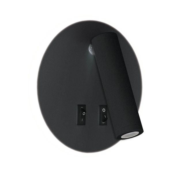 Kinkiet ścienny z włącznikiem Otello 04030 Ideus LED 6W 3000K tubka czarny