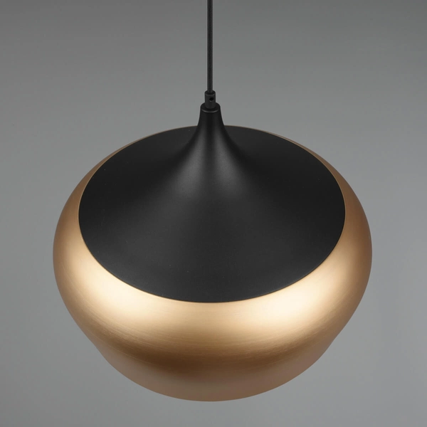 Lampa zwisająca do salonu CHIRON 310890108 Trio kopuła mosiądz czarny
