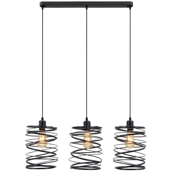 Wisząca lampa jadalniana 6801/3 01 nad stół spirale czarne