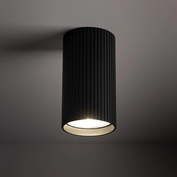 Lampa natynkowa do sypialni Tune 10022 sopel rurka tuba czarna