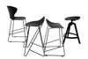 Krzesło barowe ROLF PC-148A czarne 66 cm - polipropylen