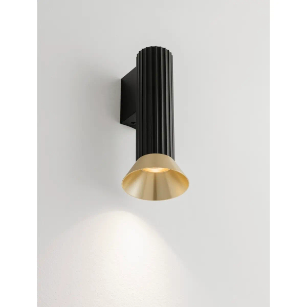 Metalowa lampa ścienna MARENZO LE45603 do sypialni czarna złota