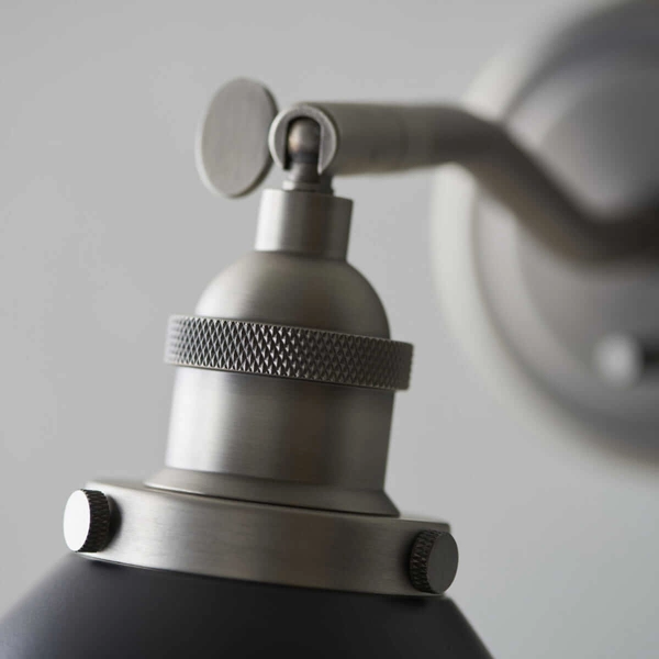 Metalowa lampa ścienna Franklin 98751 Endon do gabinetu cyna czarna