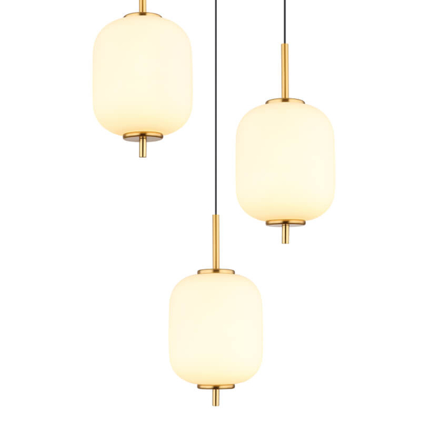 Potrójna wisząca lampa Ewald 15217-3 LED 20W 3000K kule mosiądz białe