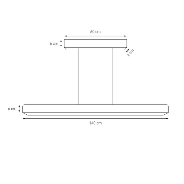 Ledowa lampa wisząca LINEA 11180102 Kaspa 40W 3000K ściemnialna belka czarna