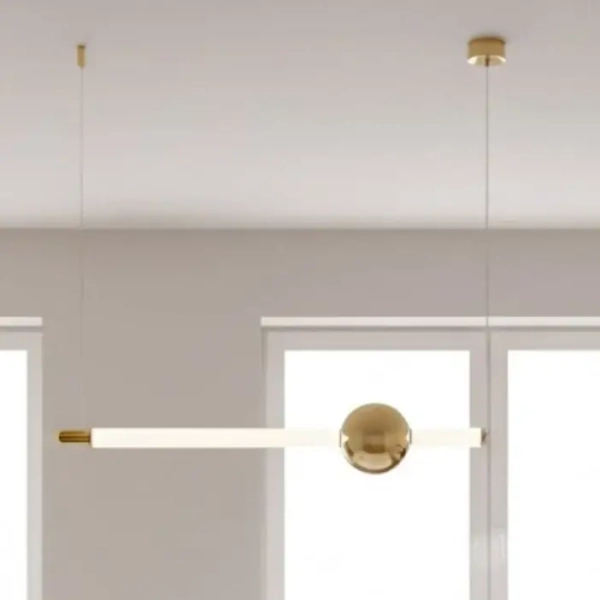 Lampa wisząca nowoczesna O-LINE ST-1688S złoty połysk metalowa LED 12W 3000K do jadalni