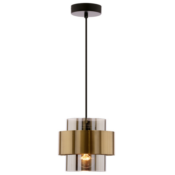 Wisząca lampa nad stół Spiega 31-09494 Candellux tuba czarna mosiądz