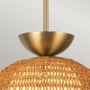 Lampa wisząca kula Perth ALM-PERTH-P-GD do salonu rattan złoty