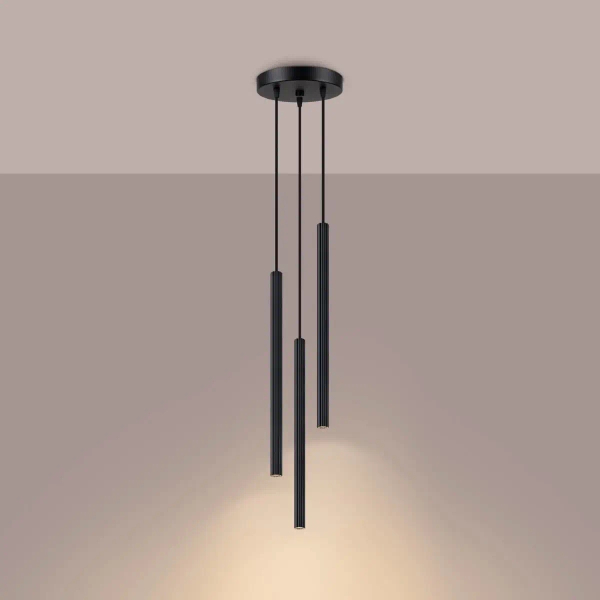 Lampa kaskadowa zwisająca Arche SL.1341 Sollux sople do jadalni czarna