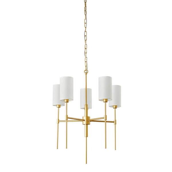 Abażurowa lampa wisząca DARLING ST-9501-5 GOLD złoty biały