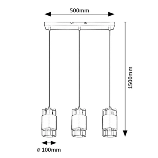 Wisząca lampa industrialna Dimitri 3126 na listwie do jadalni czarna