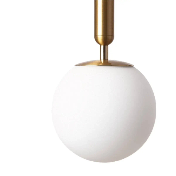 Okrągła lampa wisząca Sigma ABR-LWSO-15S kulista biała złota