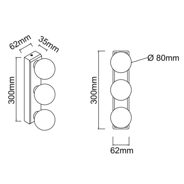 Potrójny kinkiet nad lustro Merino Parette Cromo 30 OR85709 IP44 chrom