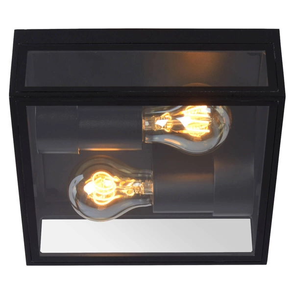 Loftowy kinkiet ścienny DUKAN 15802/02/30 Lucide IP65 zewnętrzny czarny