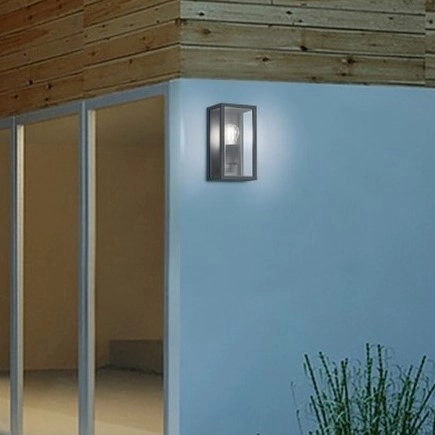 Antracytowa klatka ścienna KORIEL DL142201860 zewnętrzna lampa loft