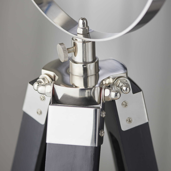 Industrialna lampa podłogowa Nautical EH-NAUTICAL-FL Endon statyw nikiel czarny