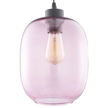 Zwisająca lampa owalna Elio 3181 TK Lighting salonowa szklana różowa