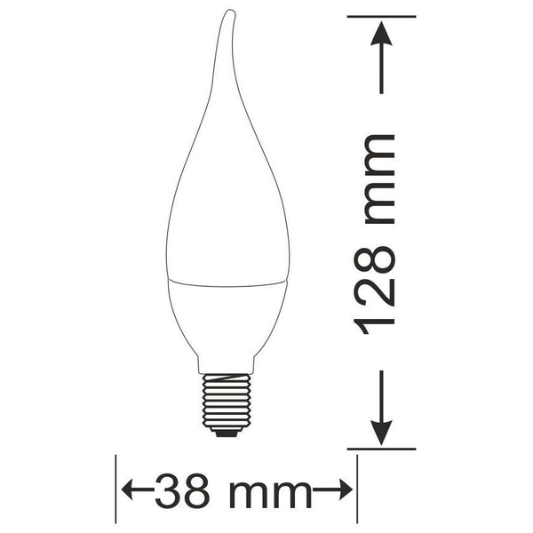 Żarówka PLATINUM 303929 Polux E14 F40 LED 6,3W 560 lm 230V candle płomyk biała ciepła 3000K