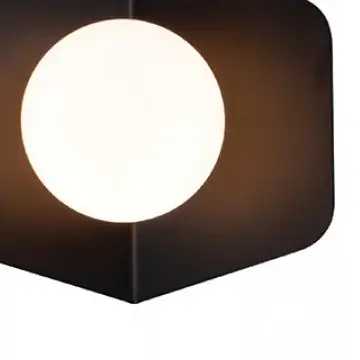 Minimalistyczny ścienny kinkiet 20348-S szklana kula opalowa czarny