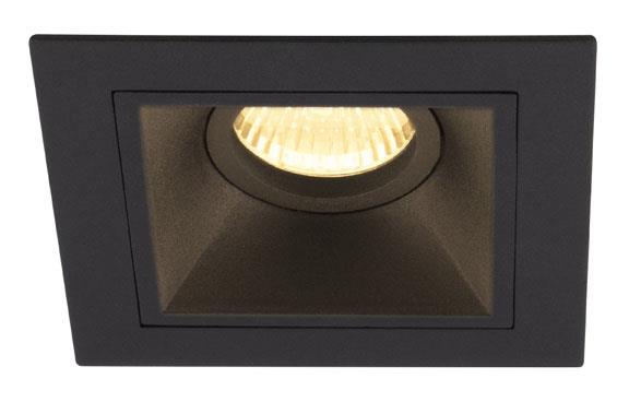 Sufitowa LAMPA podtynkowa HIT H0090 Maxlight metalowa OPRAWA kwadratowy wpust do zabudowy czarny