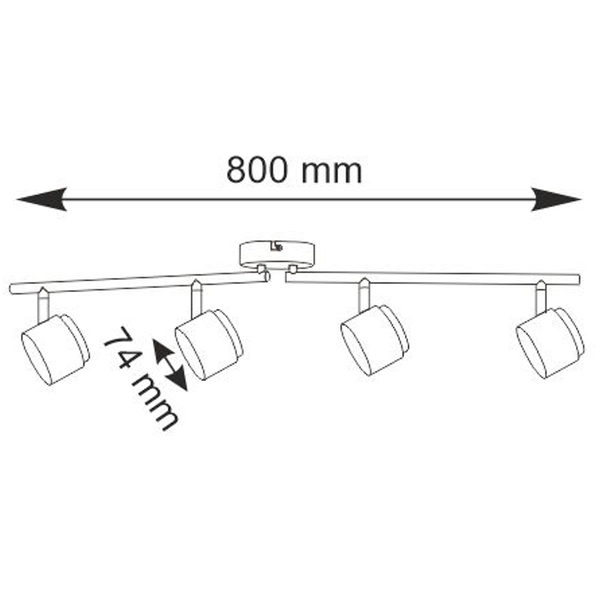 Lampa sufitowa KUBIK 318282 reflektorki LED 16,8W 3000K czarne