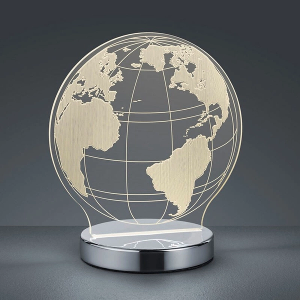 Lampka stołowa GLOBE R52481106 LED 7W 3000-6500K globus chrom przezroczysty