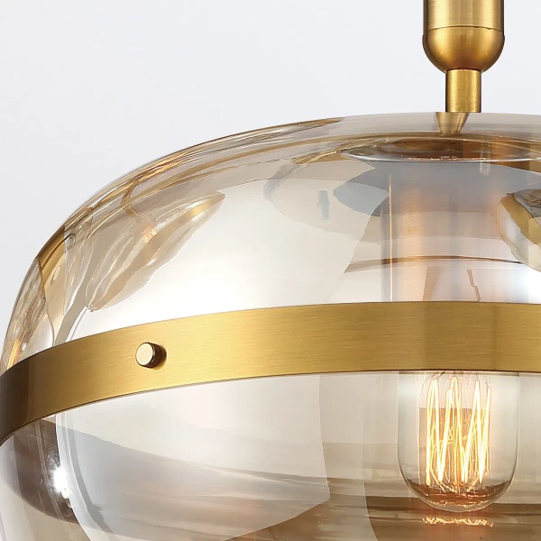 Okrągła lampa wisząca Nottingham QN-NOTTINGHAM-1P-AB złoty przezroczysty