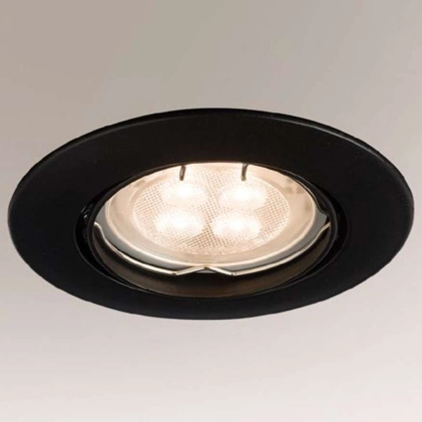 Oczko LAMPA sufitowa TOKIO 3329 Shilo podtynkowa OPRAWA metalowy wpust ruchomy okrągły czarny