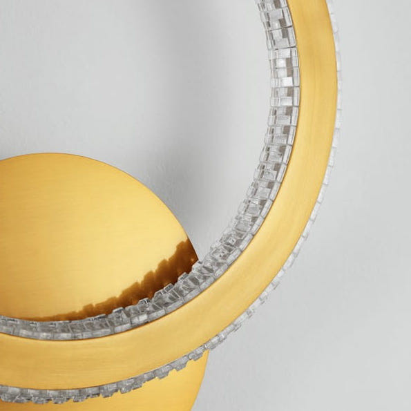 Ścienna LAMPA glamour MONTE LE41692 Luces Exclusivas okrąga OPRAWA kinkiet LED 19W 2925K pierścień ring modernistyczny złot