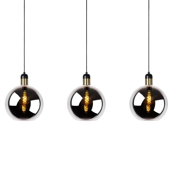 Wisząca lampa potrójna Julius 34438/03/65 Lucide okrągła czarna złota
