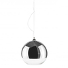 Sypialniana lampa wisząca Silver Ball szklana kula chrom