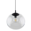 Szklana lampa wisząca VIBE 4817 do sypialni kula czarny przezroczysty