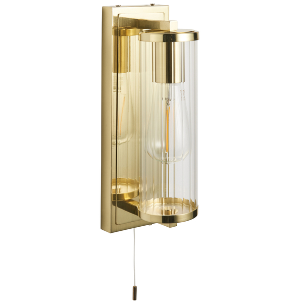 Łazienkowa lampa ścienna L&-194075 Light& tuba szklana IP44 mosiądz