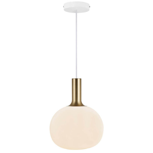 Kulista lampa wisząca szklana Alton 47313001 nad stół biały złoty