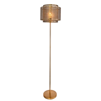 Stojąca lampa podłogowa Hermine 4100180-6519 By Rydens metalowa do salonu ażur mosiądz