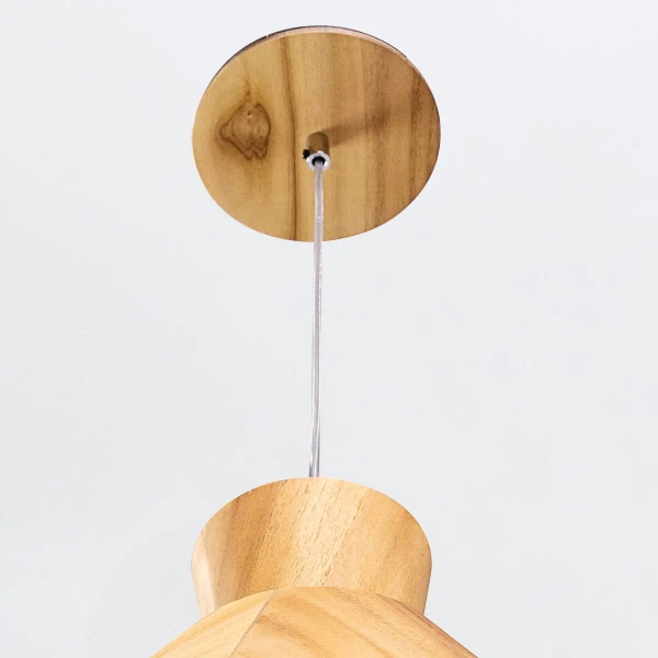 Lampa wisząca drewniana Conical QN-CONICAL-P-M-TEAK nad stół brązowy