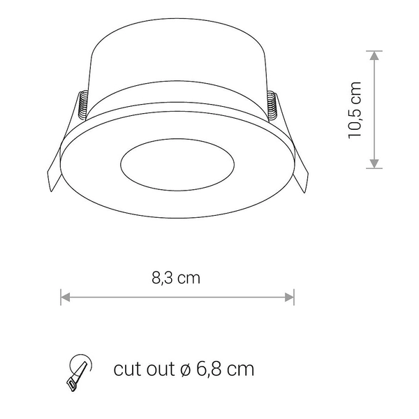 Podtynkowa lampa punktowa Golf 8375 łazienkowe oczko białe