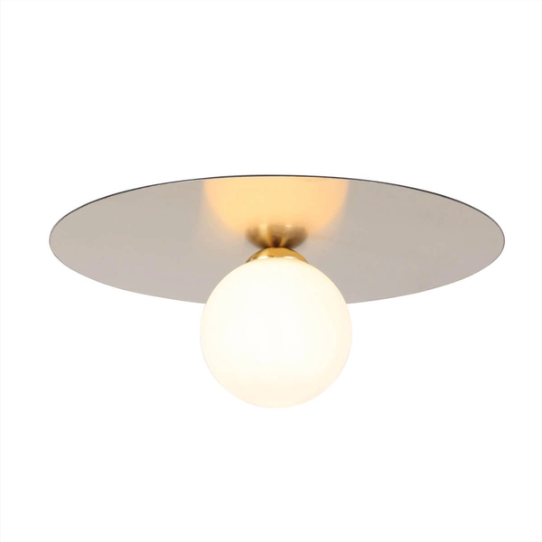 Kinkiet LAMPA ścienna SPOLETTO WL-201923-1 Italux metalowa OPRAWA okrągła szklana kula ball złota biała