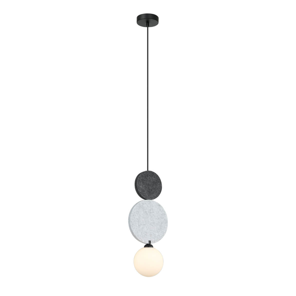 Wisząca lampa Andrea PND-59779B-1M-MLTI filcowa do sypialni szara czarna