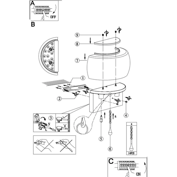 Ścienna LAMPA glamour KALLA 15809W Globo szklana OPRAWA kinkiet z kryształkami przezroczysty przydymiony chromowany