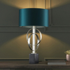 Lampa na stół marmur L&-195225 Light& z abażurem morskim srebrna