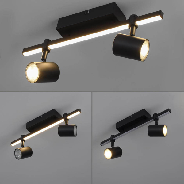 Sufitowa lampa regulowana Barik LED 14W 3000K spot 2-punktowy czarna