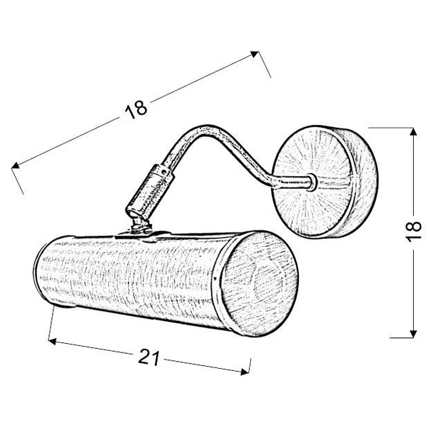 Ścienna lampa RENOIR 22-94233 metalowa tuba galeryjka nad obraz satyna