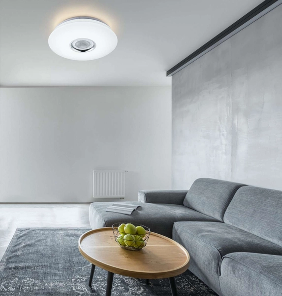 Plafon LAMPA sufitowa NICOLE 41329-18 Globo okrągła OPRAWA z efektem gwiazd LED RGB 24W głośnik bluetooth biała