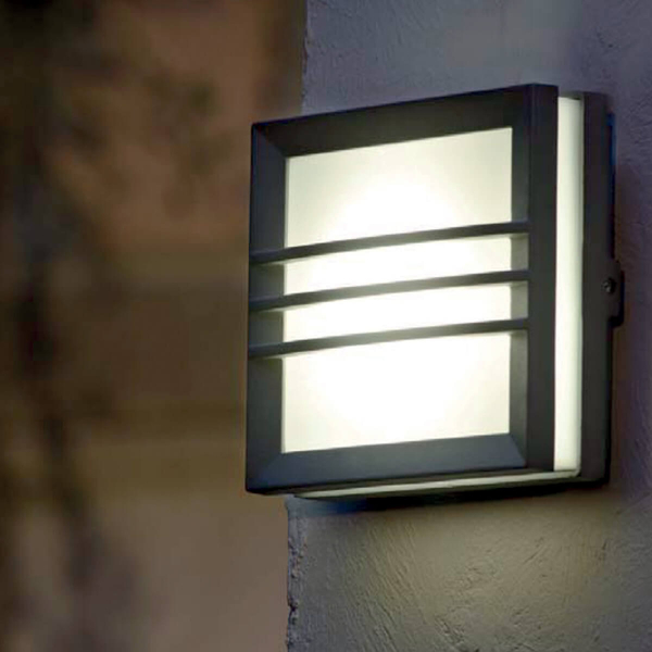 Elewacyjna lampa EGIL-2W kwadratowa do ogrodu  czarna