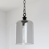 Szklana lampa wisząca Prague P01947BK Cosmolight do salonu przeźroczysta